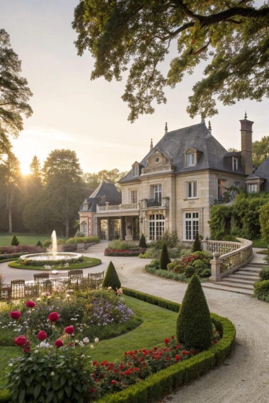 An elegant custom home set in beautiful grounds